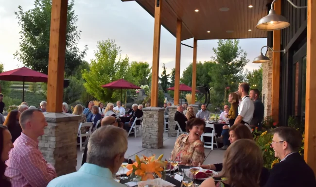Outdoor wine club event at Whitman Hill Winery